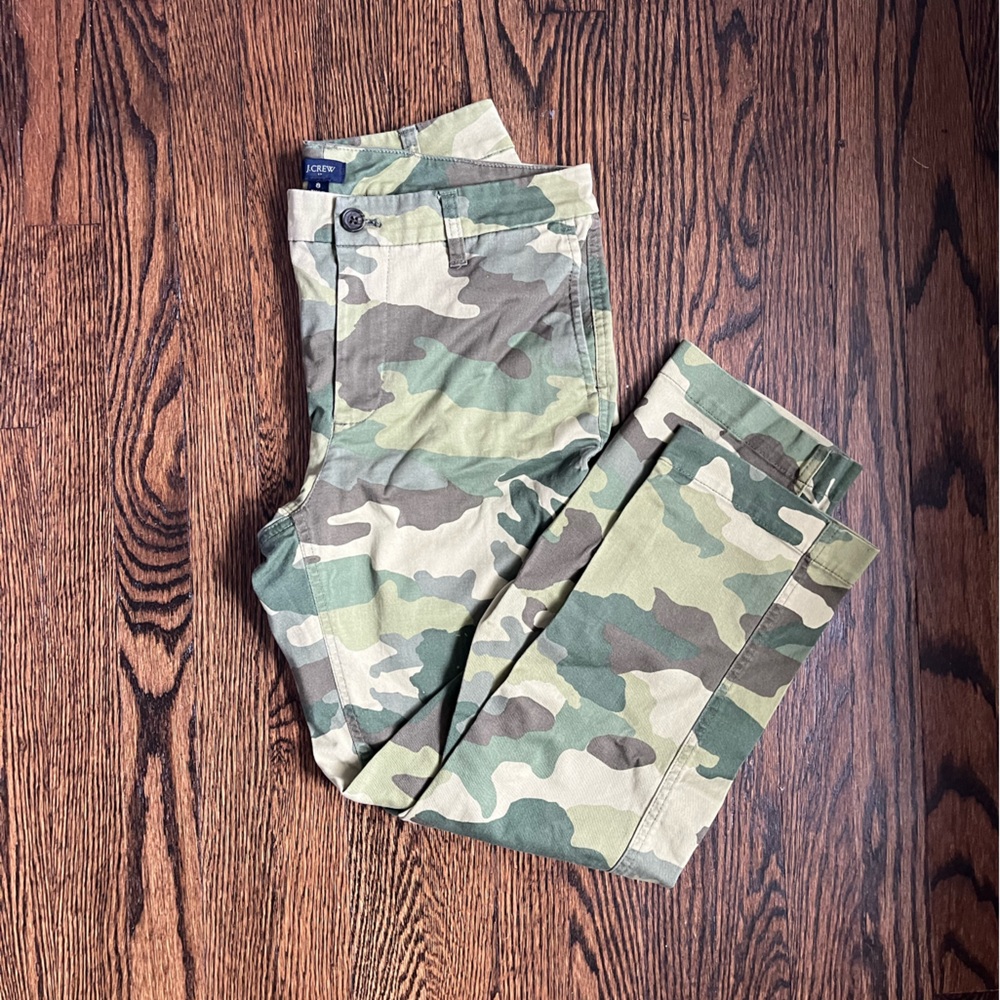 J. Crew Green Camouflage Cargo Pants